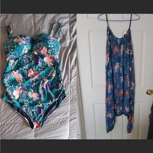 maternity swimsuit & matching coverup